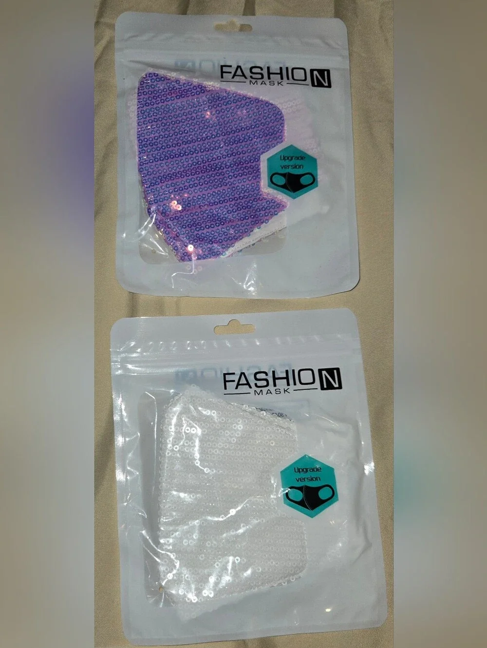 Lot Of 5 NIP Sequin Face Masks